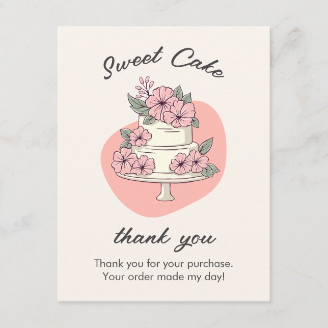 Sweet Cake Watercolor Bakery Insert Card (Vorderseite)