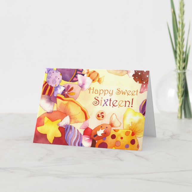 Sweet Candies für Sweet 16. Geburtstag Einladung (Vorderseite)