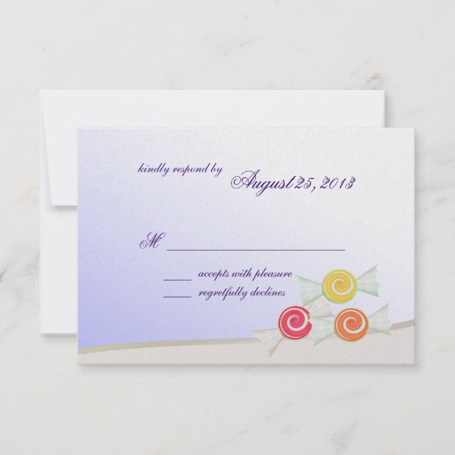 Sweet Candy Bat Mitzvah Response Card RSVP Karte (Vorderseite)