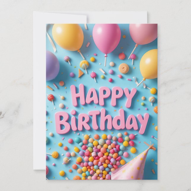 Sweet Candy Birthday Card (Vorderseite)
