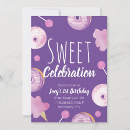 Sweet Candy Birthday Donut Pink Girls Party