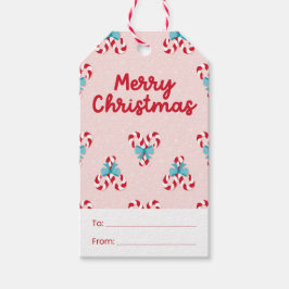 Sweet Candy Canes and Bows Weihnachten Geschenkanhänger