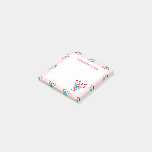 Sweet Candy Canes and Bows Weihnachtsmuster Post-it Klebezettel