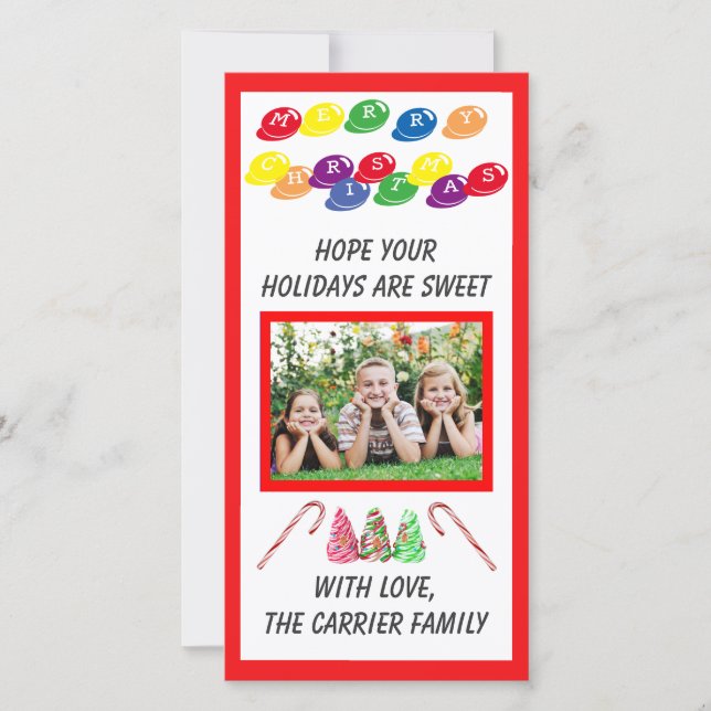 Sweet Candy Christmas - Fotokarte Feiertagskarte (Vorderseite)