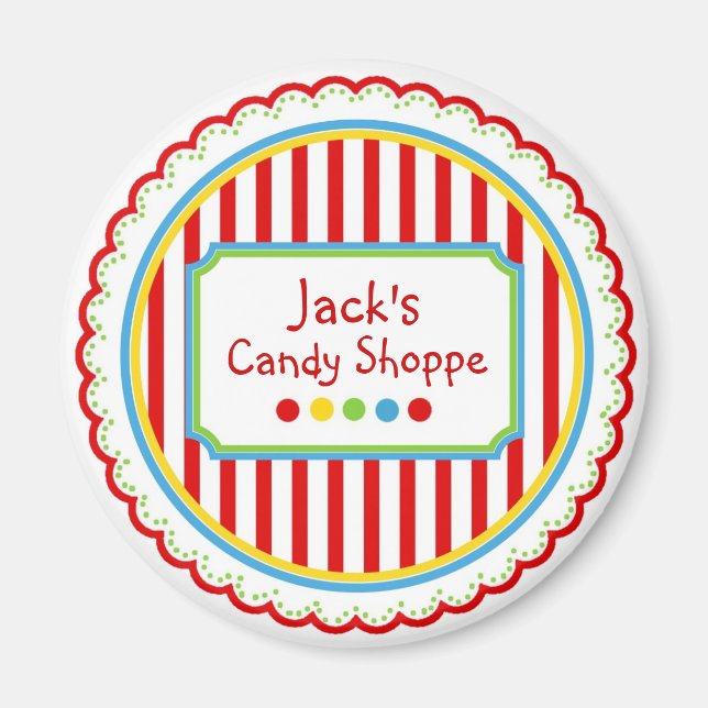 Sweet Candy Circus Streifen Magnet (Vorne)