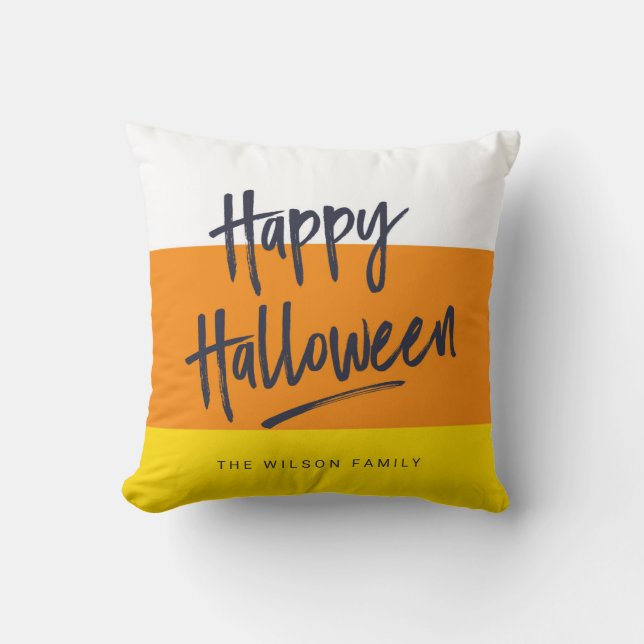 Sweet Candy Corn Happy Halloween Kissen (Vorderseite)
