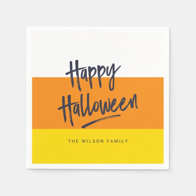 Sweet Candy Corn Happy Halloween Serviette (Vorderseite)