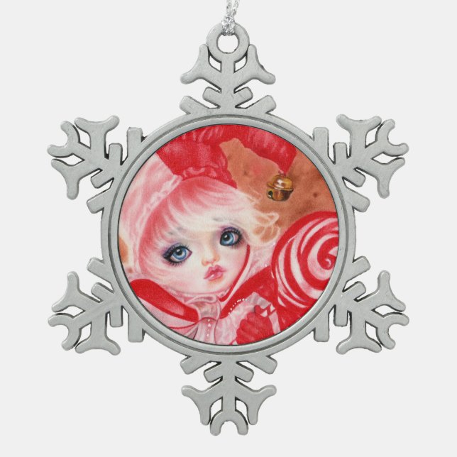 Sweet Candy Hofjester Weihnachtsschmuck Schneeflocken Zinn-Ornament (Vorderseite)