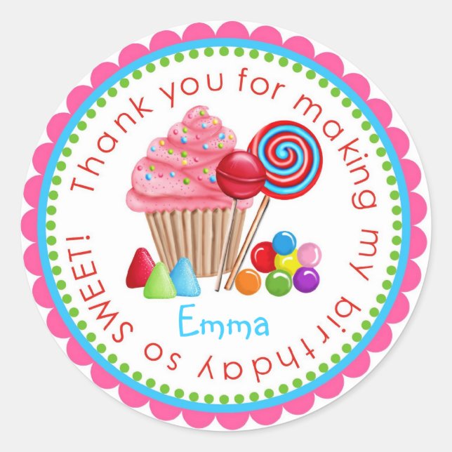 Sweet Candy Land Cupcake Lollipop Stickers (Vorderseite)