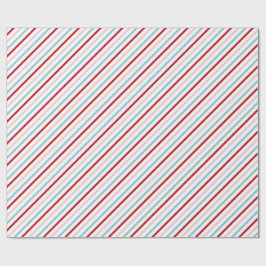 Sweet Candy Stripe Red Pink Blue Holiday/Bday  Geschenkpapier