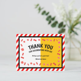 Sweet Candy Theme Kids Double Birthday Vielen Dank Postkarte
