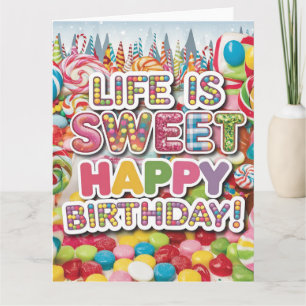Sweet Candyland Birthday Design - Spaß & Farben Karte