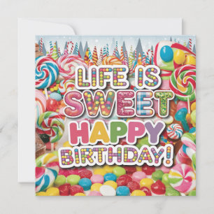 Sweet Candyland Birthday Design - Spaß & Farben Karte