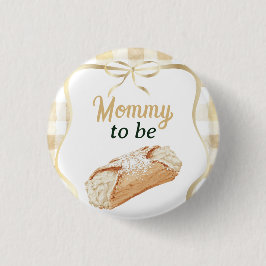 Sweet Cannoli Neutral Beige Italian Baby Shower Button
