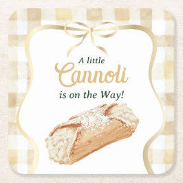 Sweet Cannoli Neutral Beige Italian Baby Shower Rechteckiger Pappuntersetzer