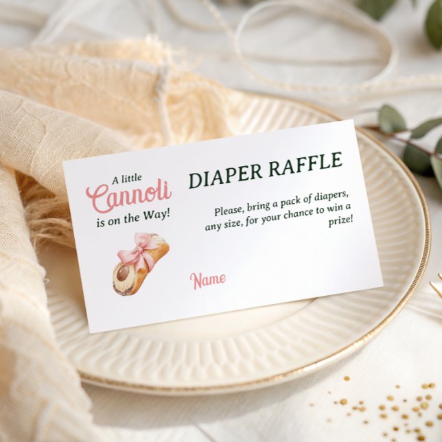 Sweet Cannoli Pink Bow Girl Italian Baby Shower Begleitkarte (Von Creator hochgeladen)