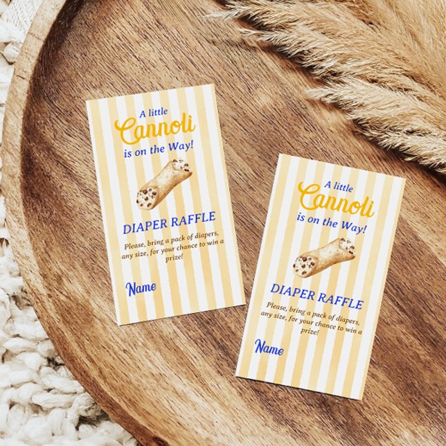Sweet Cannoli Yellow Blue Italian Baby Shower Game Begleitkarte (Von Creator hochgeladen)