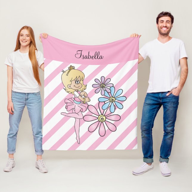 Sweet Cartoon Ballerina Girl Fleecedecke (Beispiel)