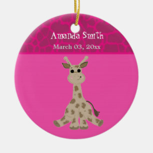Sweet Cartoon Giraffe Baby Ankündigung Keramikornament
