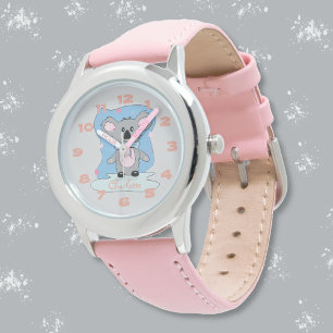 Sweet Cartoon Pink Koala Kid Watch Armbanduhr