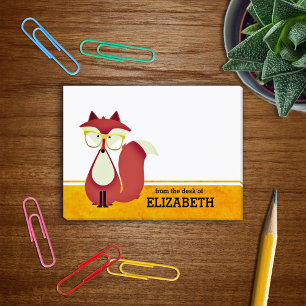 Sweet Cartoon Red Fox Personalisiert Post-it Klebezettel