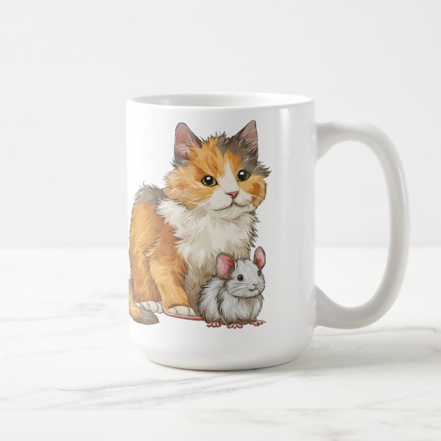 Sweet Cat and Mouse best friends Kaffeetasse (Rechts)