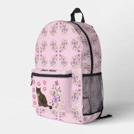Sweet Cat und Blume Rosa Rucksack