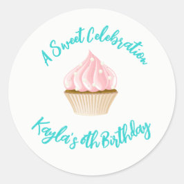 Sweet Celebration Cupcake Runder Aufkleber