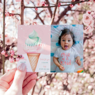 Sweet Celebration Ice Creme Geburtstag Foto Einladung