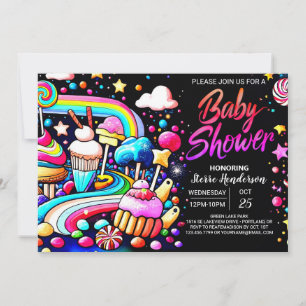 Sweet Celebration Lollipop Baby Dusche Einladung