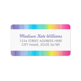 Sweet Celebration Watercolor Rainbow Address Label Adressaufkleber