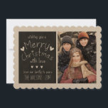 SWEET CHALKBOARD | URLAUB FOTO GREETING CARD FEIERTAGSKARTE<br><div class="desc">SWEET,  RUSTIK 2014 FERIENKARTE FOTO GREETING CARD MIT SCHWARZ CHALKBOARD DESIGN. ELKE CLARKE© HANDSCHRIFTLICHE TEXT-SCHRIFTART MIT DEN WORTEN "WISHING YOU A MERRY CHRISTMAS with LIEBE from UNSERE FAMILIE TO YOURS" UND NIEDLICH HEARTS PATTERN. DREI FOTOKOLLAGE. EINE AUF DER VORDERSEITE UND ZWEI AUF DER KARTE.</div>