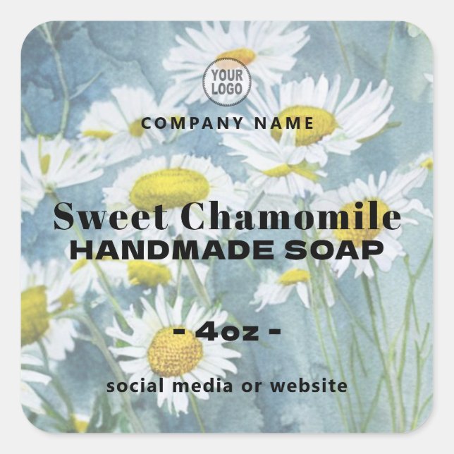 Sweet Chamomile Soap Square Sticker (Vorderseite)