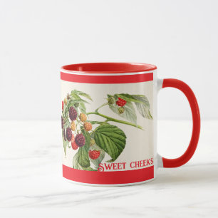 Sweet Cheeks Vintage Himbeere Personalisiert Tasse