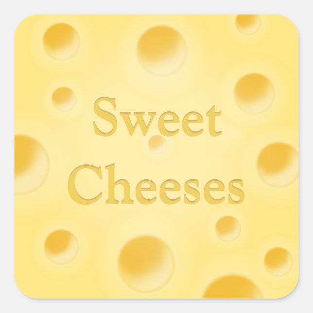 "Sweet Cheese" Holey Cheese Slice individuell anpa Quadratischer Aufkleber (Vorderseite)