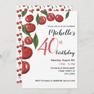 Sweet Cherries Aquarellbilder Geburtstag Einladung