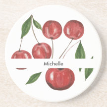 Sweet Cherries Aquarellbilder Mit Monogramm