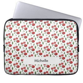 Sweet Cherries Aquarellbilder Mit Monogramm Laptopschutzhülle