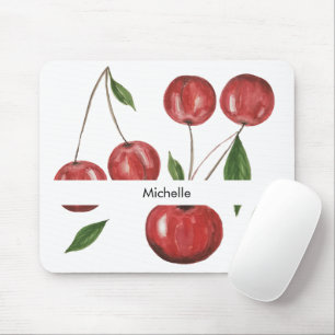 Sweet Cherries Aquarellbilder Mit Monogramm Mousepad