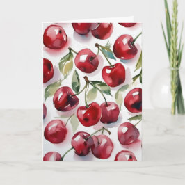 Sweet cherries colorful watercolor cherry art karte