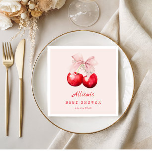 Sweet Cherry auf der Top Baby Shower Girl Serviette