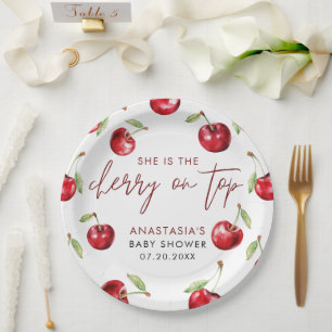 Sweet Cherry Baby Dusche Pappteller