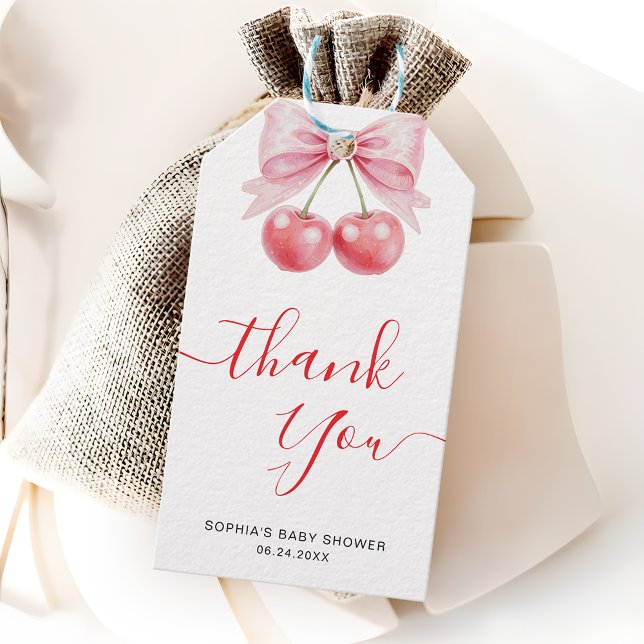 Sweet Cherry Baby Dusche Vielen Dank für Ihre Unte Geschenkanhänger (Von Creator hochgeladen)