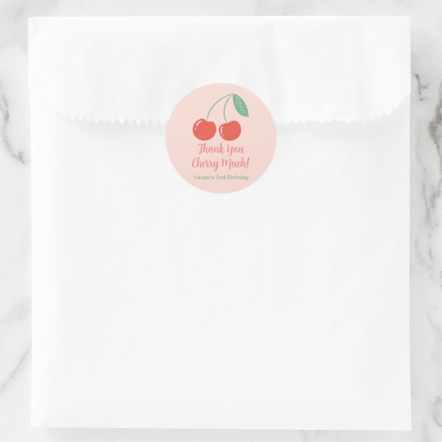 Sweet Cherry Birthday Gefallen Danke Stickers (Tasche)
