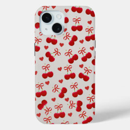 Sweet Cherry Bow iPhone 15 Case 🍒