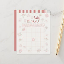 Sweet Cherry Dessert Baby Shower Bingo Game