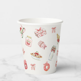 Sweet Cherry Dessert Watercolor Baby Shower  Pappbecher