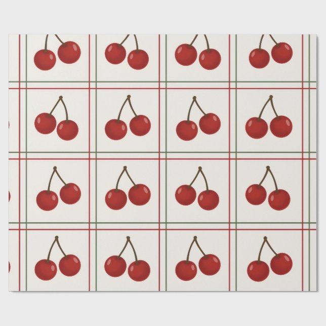 🎁 Sweet Cherry Holiday Gift Wrap Collection Geschenkpapier (Flach)