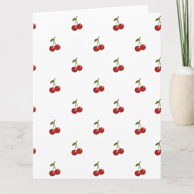 🍒 Sweet Cherry Minimal Elegant Tissue Paper Karte (Vorderseite)