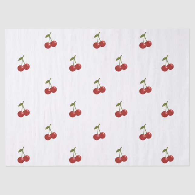 🍒 Sweet Cherry Minimal Elegant Tissue Paper Seidenpapier (Vorderseite)